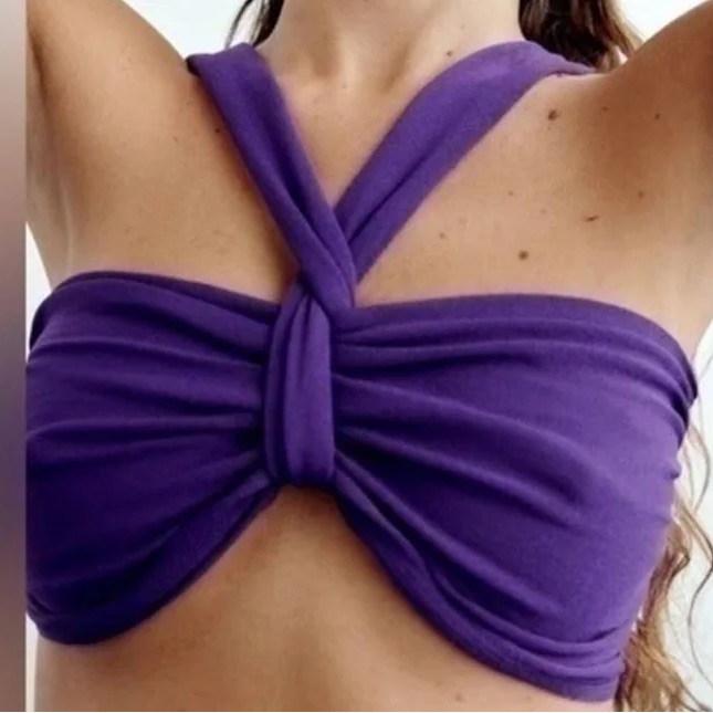 Zara Purple Twist Bandeau Top